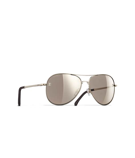 chanel square womens gold pilot sunglasses|CHANEL Sunglasses: Pilot Sunglasses, metal & calfskin — .